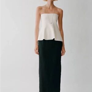 Mango Black Linen Skirt